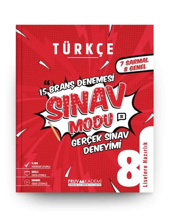 Pruva Akademi 8. Sınıf Türkçe Sınav Modu 15 Deneme ürün görseli 1