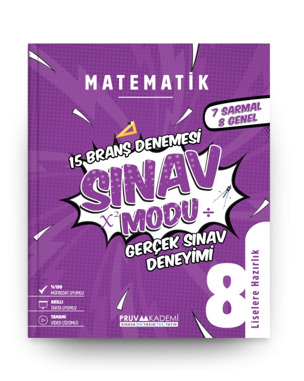 Pruva Akademi 8. Sınıf Matematik Sınav Modu 15 Deneme ürün görseli 1