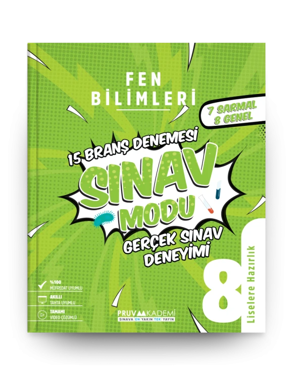Pruva Akademi 8. Sınıf Fen Bilimleri Sınav Modu 15 Deneme ürün görseli 1