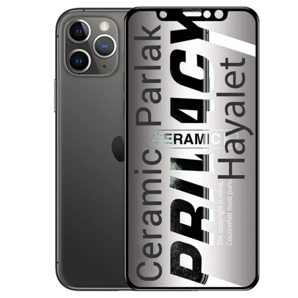 iPhone 11 Pro İle Uyumlu Hayalet Ekran Koruyucu Cam Parlak Seramik ürün görseli 1
