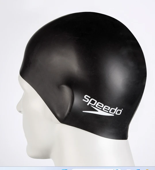 Speedo Unisex Siyah Plain Flat Silikon Yüzücü Bonesi 8-709910001 ürün görseli 1