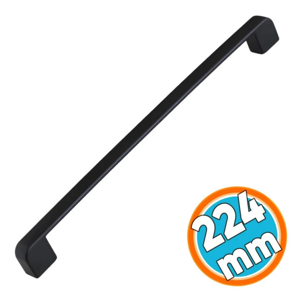 Metal Kulp 224 mm-22.4 cm Mobilya Çekmece Dolabı Dolap Mutfak Kapak Kulpları Kulbu Kulpu Siyah ürün görseli 1