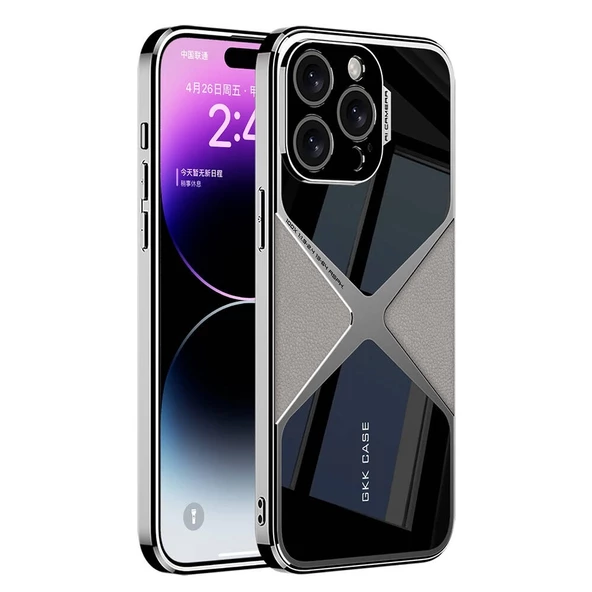 iPhone 15 Pro Uyumlu Kılıf Ultra İnce Kamera Korumalı PC + Deri Arka Yüzey X-Pro Kapak ürün görseli 1
