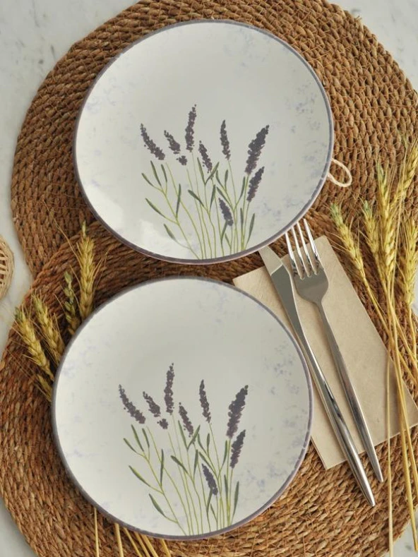 Sipahi başak 2 li Seramik Pasta Tabağı 19 Cm ürün görseli 1