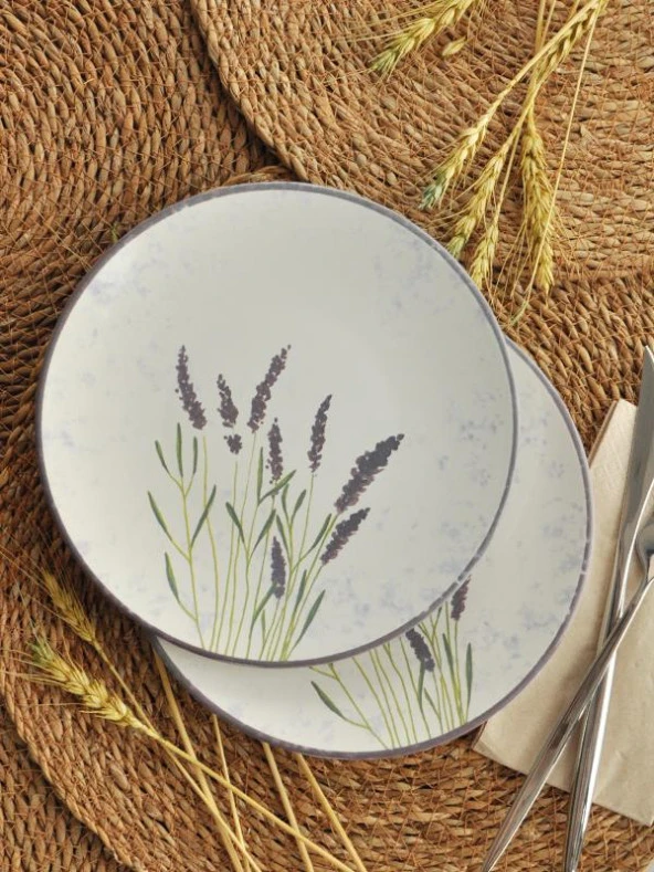 Sipahi başak 2 li Seramik Pasta Tabağı 19 Cm - Resim 2