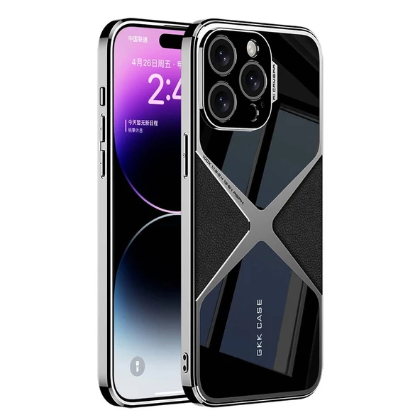 iPhone 14 Pro Uyumlu Kılıf Ultra İnce Kamera Korumalı PC + Deri Arka Yüzey X-Pro Kapak ürün görseli 1