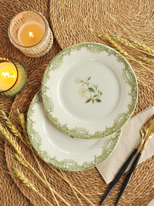 Sipahi Sümbül 2 li Porselen Pasta Tabağı 19 cm ürün görseli 1