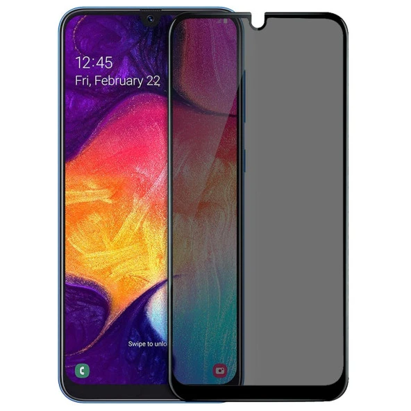 Samsung Galaxy A50 Uyumlu Hayalet Ekran Koruyucu Kırılmaz Cam Gizli Privacy 9018000001818 ürün görseli 1
