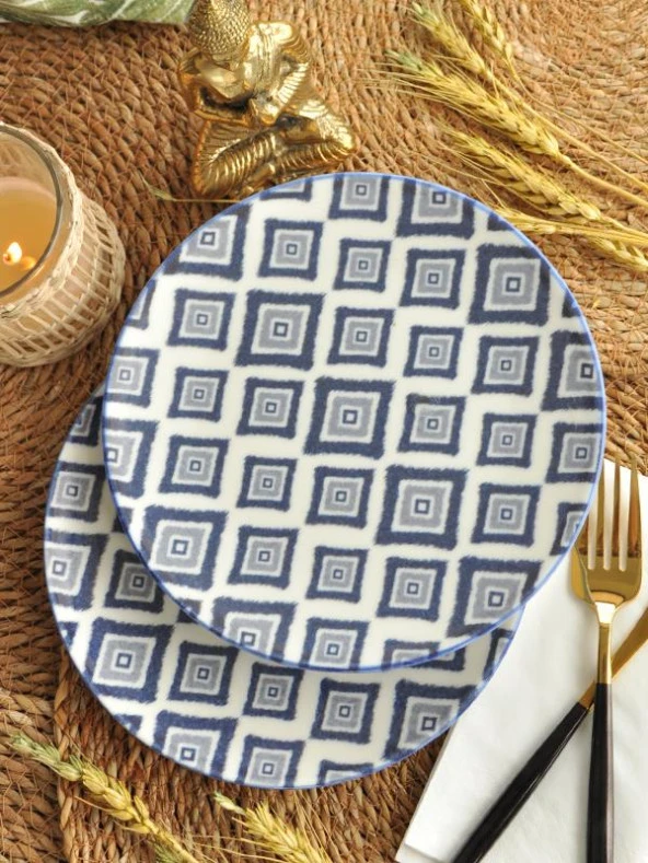 Sipahi Hurç 2 li Porselen Pasta Tabağı 19 cm. ürün görseli 1