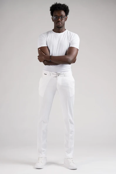 Ecer Slimfit Beli Yarım Lastikli Ve İplikli Gofre Kumaş Yazlık Jogger Pantolon ürün görseli 1