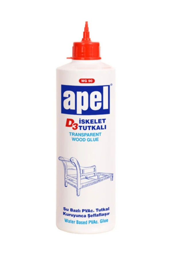 D3 İskelet Tutkalı Beyaz Ahşap Tutkalı 600gr(Şeffaf) ürün görseli 1