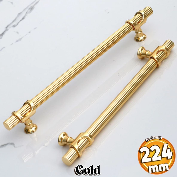 Arsin Altın Metal Kulp 224 mm-22.4 cm Mobilya Dolap Çekmece Kapak Mutfak Dolabı Kulpları Kulbu Kulpu ürün görseli 1