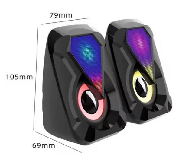 Hadron HD6054 Bilgisayar Speaker 1.1 LEDLİ SİYAH Pc Hoparlör ürün görseli 1