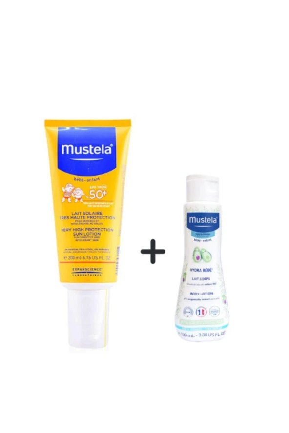 Mustela SPF 50+Güneş Losyonu 200 ml + Vücut Losyonu 100 ml Hediye ürün görseli 1