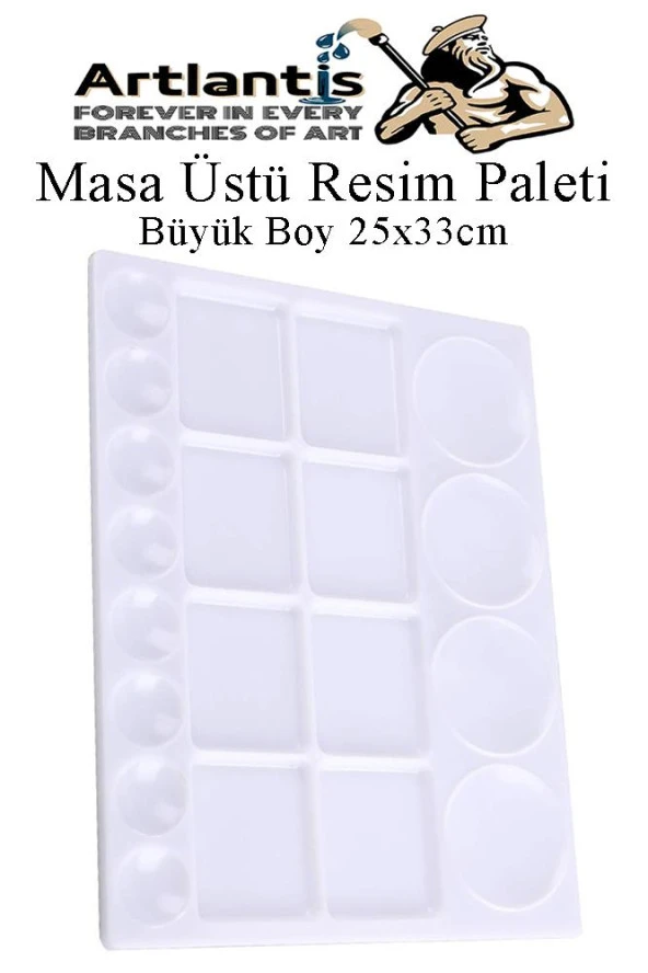 Masa Üstü Resim Paleti 1 Adet 20 Hazneli Boya Paleti 25X33 cm Sanatsal Boyalar İçin Büyük Palet Akrilik Boya Yağlı Boya Guaj Boya ürün görseli 1