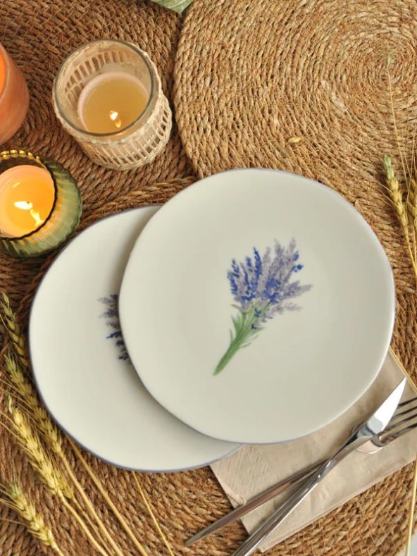 Sipahi Lavanta 2 li Porsenel Pasta Tabağı 19 Cm ürün görseli 1