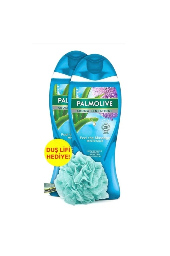 2 Adet Palmolive Aroma Sensations Feel The Massage Banyo Ve Duş Jeli 500 ml + Duş Lifi ürün görseli 1