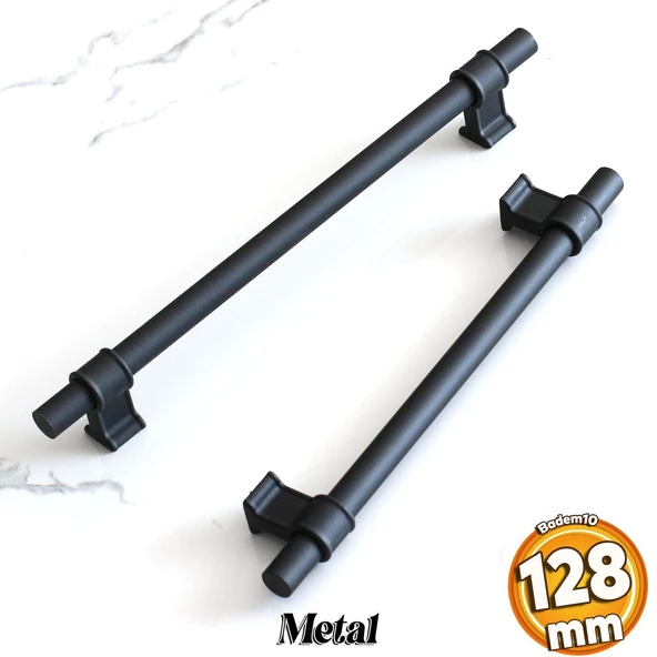 Hisar Siyah Metal Kulp 128 mm-12.8 cm Mutfak Mobilya Çekmece Dolap Kapak Dolabı Kulpları Kulbu Kulpu ürün görseli 1