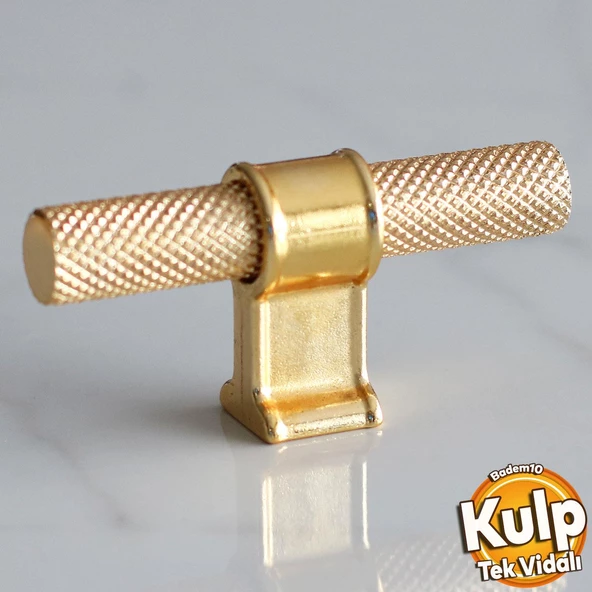 Hisar Altın Gold Metal Düğme Kulpu Tek Vidalı Çekmece Mutfak Mobilya Dolabı Dolap Kulpları Kulbu ürün görseli 1