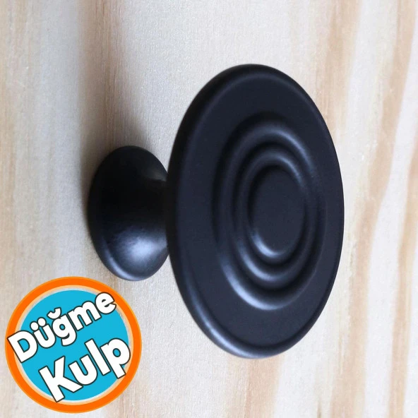 Daire Kulp Düğme Mat Siyah Mobilya Dolap Mutfak Dolabı Çekmece Kulpları Kapak Kulpu Kulb Metal ürün görseli 1