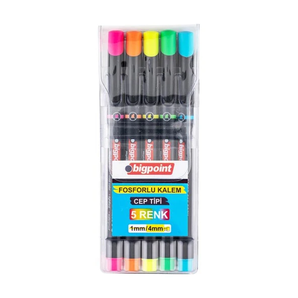 Bigpoint Fosforlu Kalem Cep Tipi 5'li Set (BP911-05) ürün görseli 1