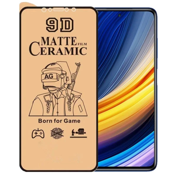 Poco X3 Pro Uyumlu Ekran Koruyucu 9D Mat Seramik Nano Full Kavisli ürün görseli 1