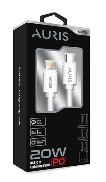 1m Type-C To Lightning Pd 20W Şarj ve Data Kablosu ARS-CB19 ürün görseli 1