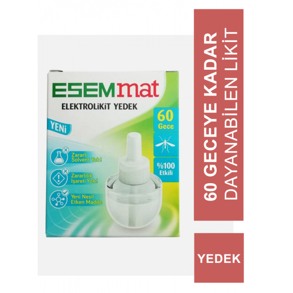 ESEMMAT ELEKTROLİKİT YEDEK 60 GECE 45GR - Resim 3