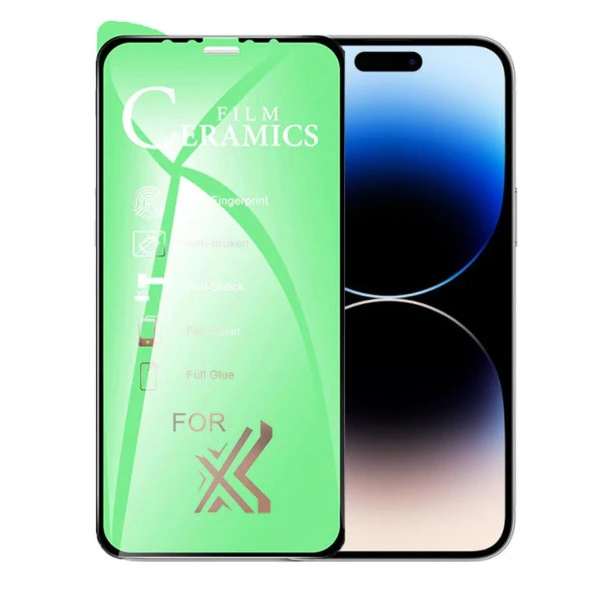iPhone 14 Pro Max Uyumlu Ekran Koruyucu 9D Seramik Nano Tam Kaplayan Kavisli Kırılmaz ürün görseli 1