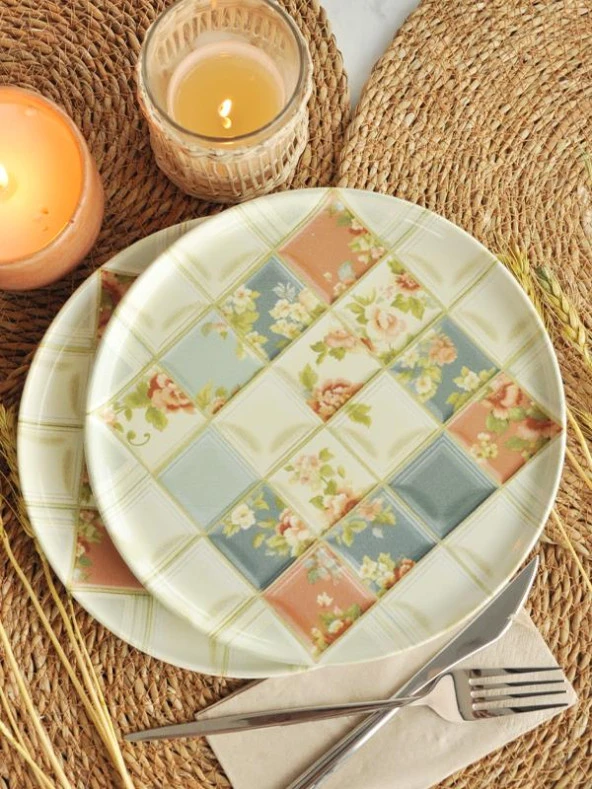 Dekor Dijital Mix 2 li Pasta Tabağı 22 cm ürün görseli 1