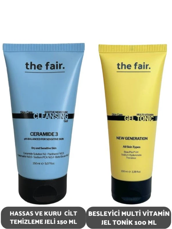 the fair Hassas ve Kuru Cilt Temizleme Jeli 150 ml ve Besleyici Multi Vitamin Jel Tonik 100 ml ürün görseli 1