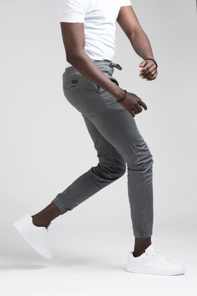 FBI Jeans Dar Ve Lastikli Paça Beli İplikli Kanvas Kumaş Slimfit Jogger Pantolon ürün görseli 1