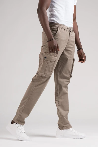 FBI Jeans Mevsimlik Kanvas Kumaş Regular Fit Boru Paça Kargo Pantolon ürün görseli 1