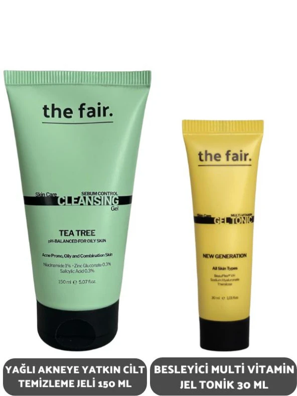 the fair. Yağlı Akneye Yatkın Cilt Temizleme Jeli 100 ml ve Besleyici Multi Vitamin Jel Tonik 30 ml ürün görseli 1