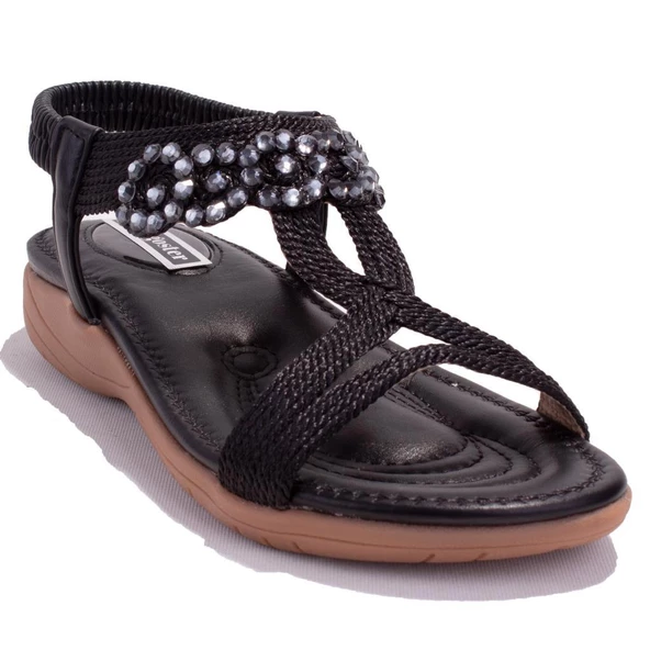 Dagoster DZA07-74172497 Siyah Günlük Ortopedik Kadın sandalet ürün görseli 1