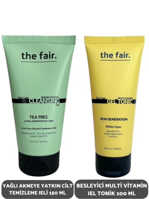 the fair. Yağlı Akneye Yatkın Cilt Temizleme Jeli 100 ml ve Besleyici Multi Vitamin Jel Tonik 100 ml ürün görseli 1