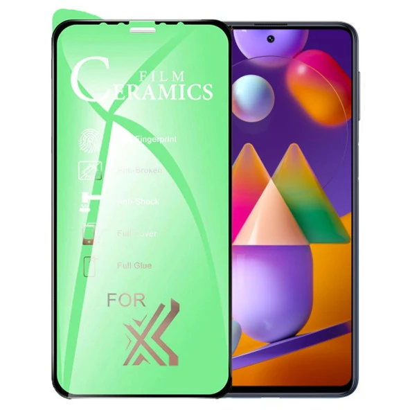Samsung Galaxy M31S Uyumlu Ekran Koruyucu 9D Seramik Nano Tam Kaplayan Kırılmaz Cam Kavisli ürün görseli 1