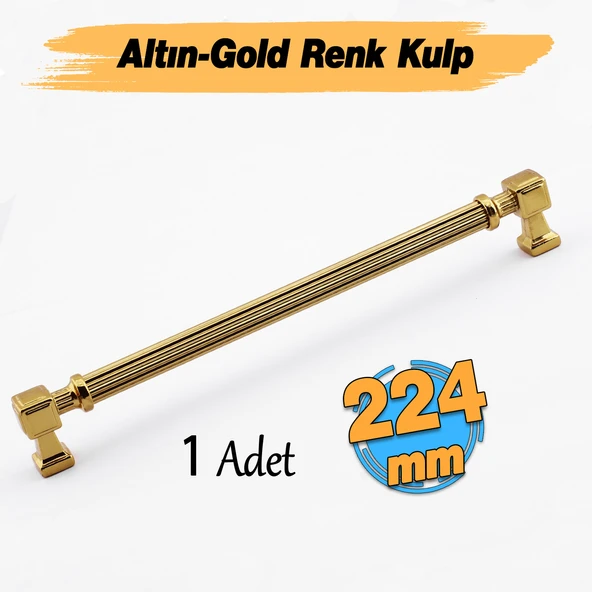 Talas Altın Çizgi Metal Kulp 224 mm 22.4 cm Mobilya Çekmece Mutfak Dolabı Dolap Kapak Kulpları Kulbu ürün görseli 1