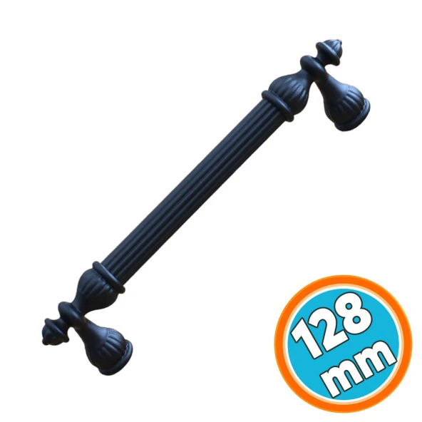 Mobilya Kulp Mutfak Dolabı Çekmece Dolap Kulpları Kapak Kulpu Kulbu Siyah 128 mm Metal ürün görseli 1