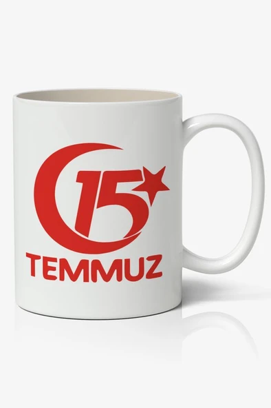 15 Temmuz Baskılı Kupa Bardak Baskılı Kahve Kupa Bardak-1 ürün görseli 1
