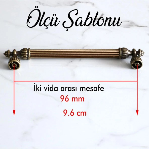 Metal Mobilya Kulp Dolap Çekmece Kapak Mutfak Kulpları Kulbu Dolabı Kulpu Metal 96 mm Antik Sarı ürün görseli 1