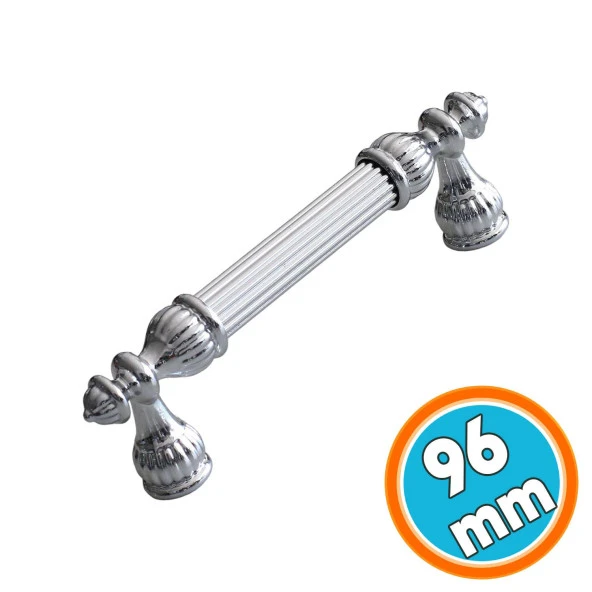 Kulp Metal Mobilya Dolap Çekmece Kapak Mutfak Kulpları Kulbu Dolabı Kulpu 96 mm Krom Renk ürün görseli 1