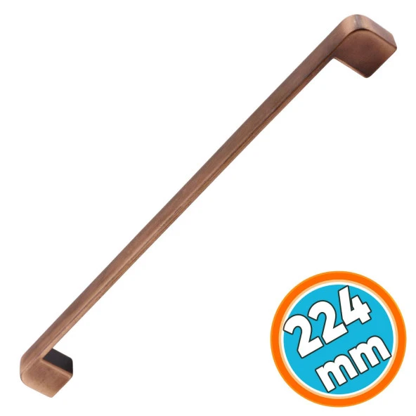 Mobilya Mutfak Dolabı Çekmece Dolap Kapak Kulpu Kulbu Antik Bakır 224 mm Oval Metal Kulp ürün görseli 1
