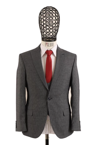 Yelekli Takım Elbise Slim Fit - Resim 10