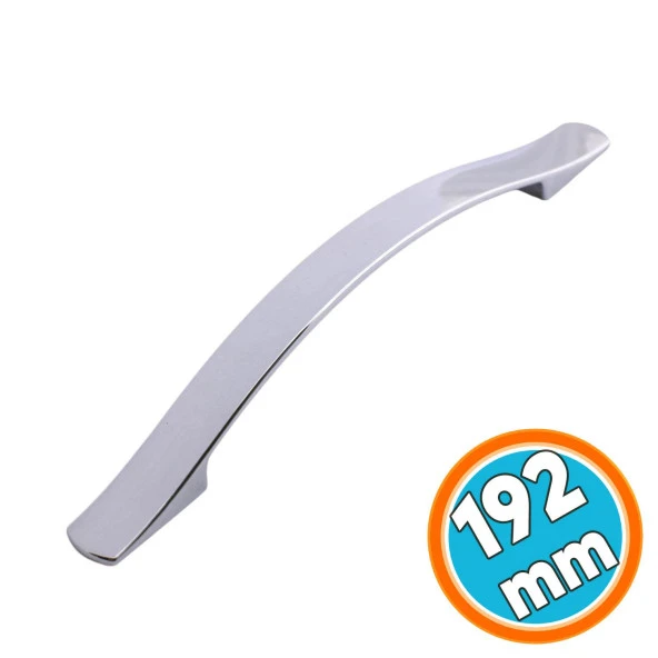 Metal Kulp Mobilya Mutfak Dolabı Çekmece Dolap Kapak Kulpu Kulbu 192 mm Krom ürün görseli 1
