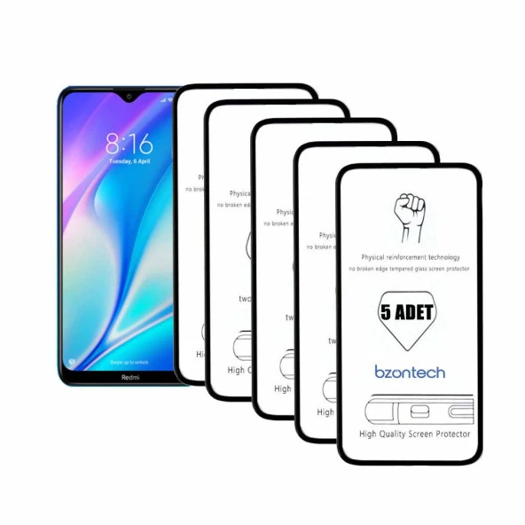 Bzontech Redmi 8A ile Uyumlu Ekran Koruyucu Tam Kaplayan 5li Set ürün görseli 1