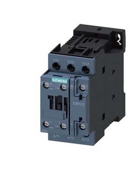 Siemens Sirius Kontaktör 3RT2028-1BB40 18.5kW 38A 24VDC 1NO+1NC Vida Bağlantılı S0 Boy 3 Kutuplu AC-3E/AC3 ürün görseli 1