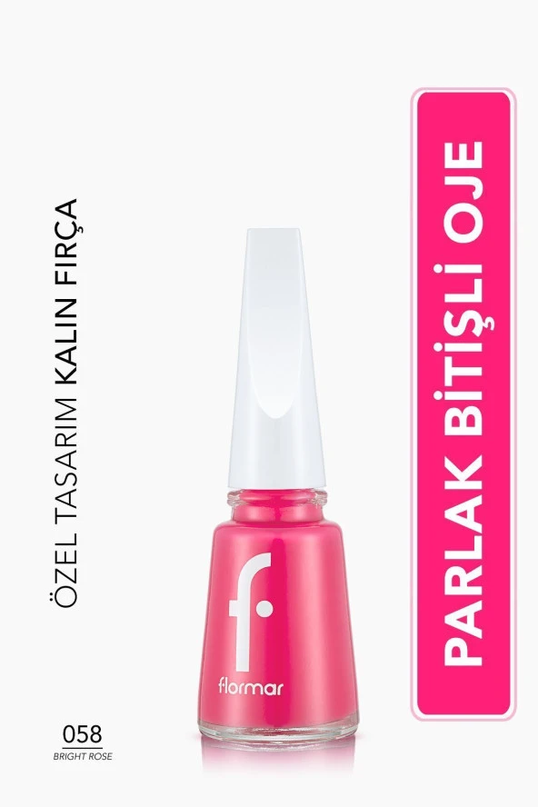 Nail Enamel Yüksek Pigmentli & Parlak Bitişli Oje Fne-058 Brıght Rose ürün görseli 1