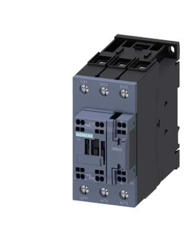 Siemens Sirius Kontaktör 3RT2037-3AL20 30kW 65A 230VAC 1NO+1NC Vida Bağlantılı S2 Boy 3 Kutuplu AC-3E/AC3 ürün görseli 1