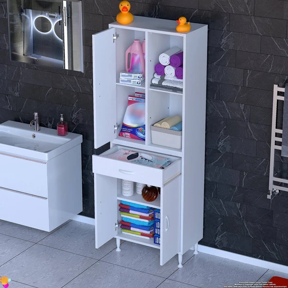 Modilayn AFRA 55x173x32,5 Çok Amaçlı Banyo Mutfak Erzak Kavonoz Kiler Ayakkabı Dolabı ürün görseli 1